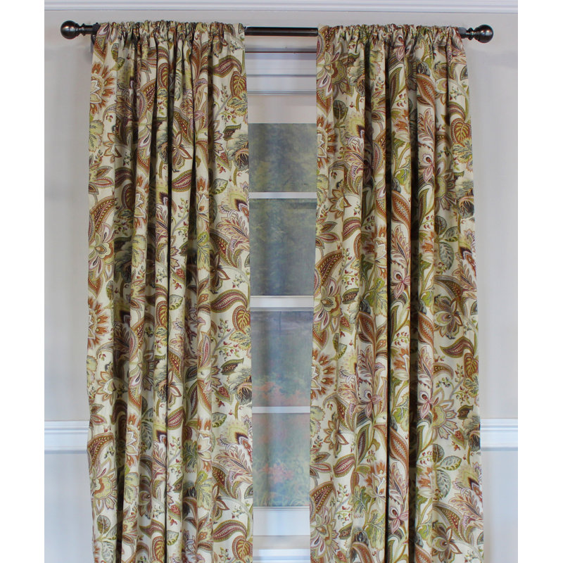 Valpanbk Cotton Blend Room Darkening Curtain Pair, Vintage, 50" W x 96" L