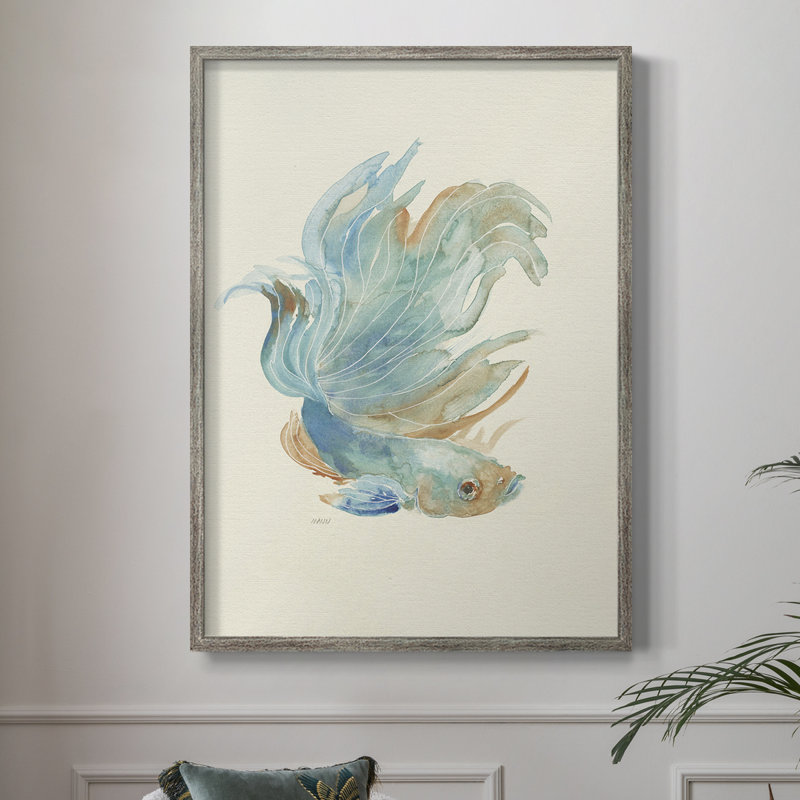Betta I, reproduction encadrée - bois massif, H 11 po x l 9 po