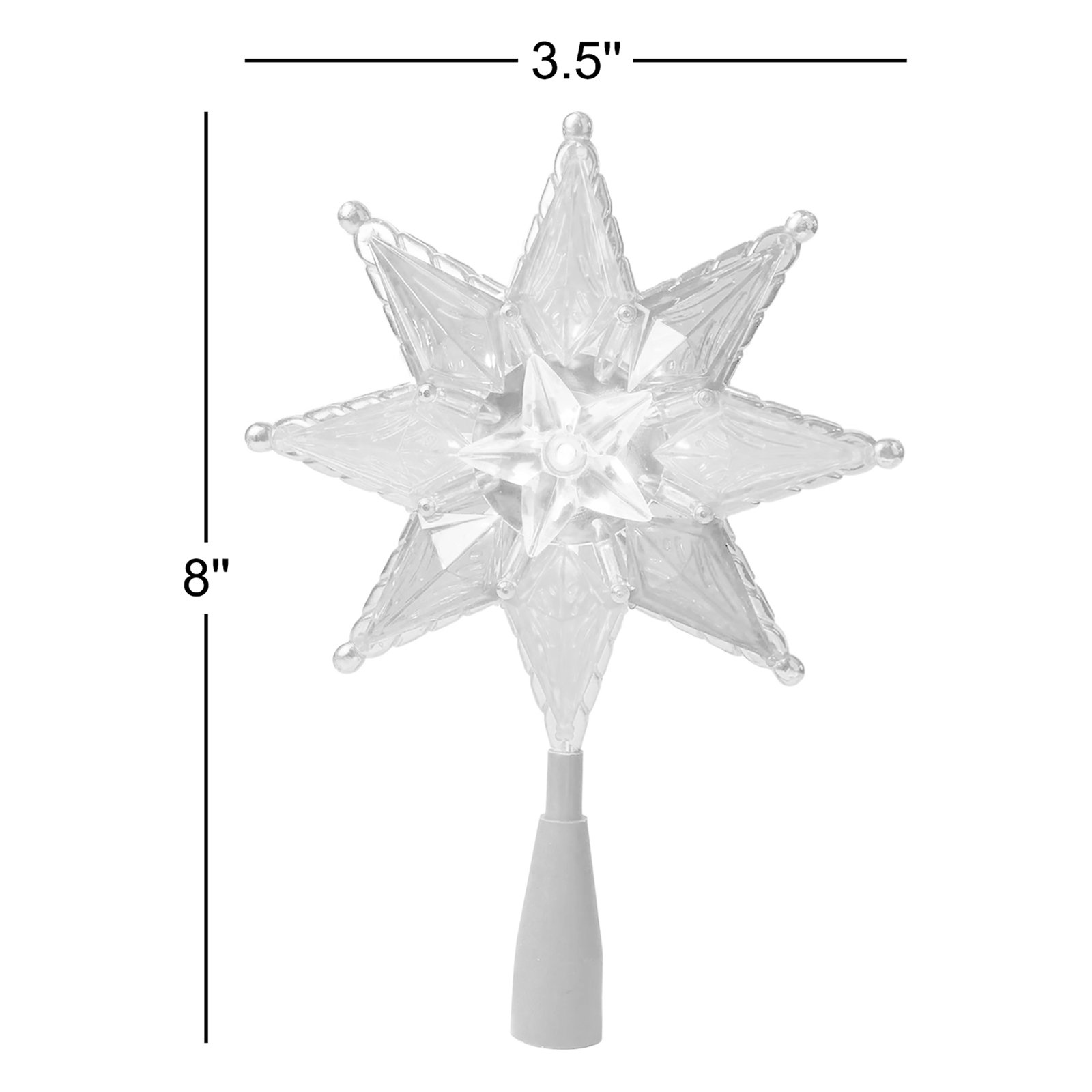 8" Tree Topper, Red/Green/Blue