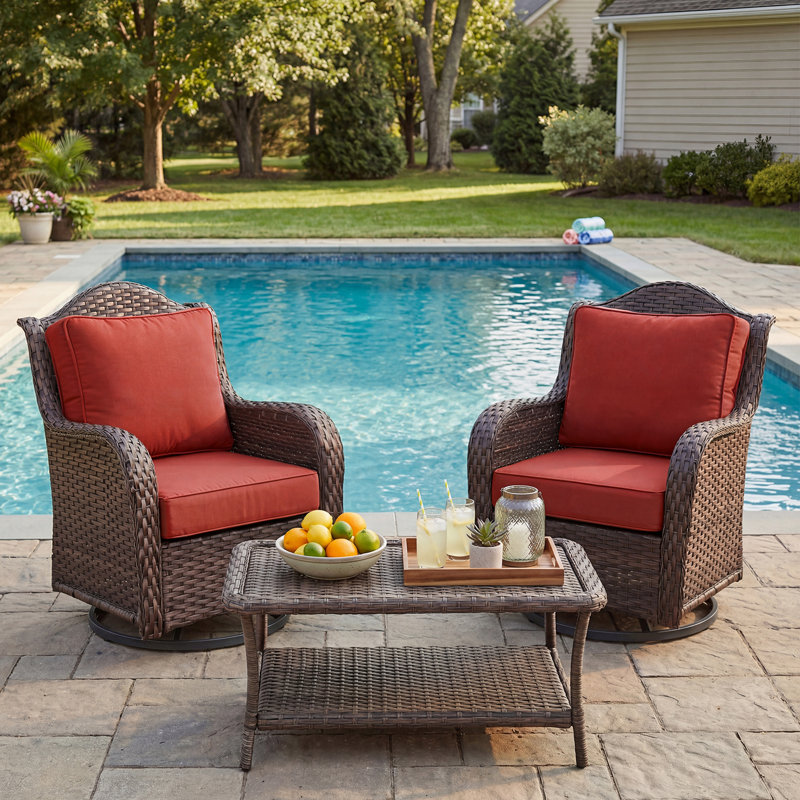 6 Inch Sunbrella Outdoor Chair Seat Back Cushion Set, Canvas Henna, 24" W x 24" D