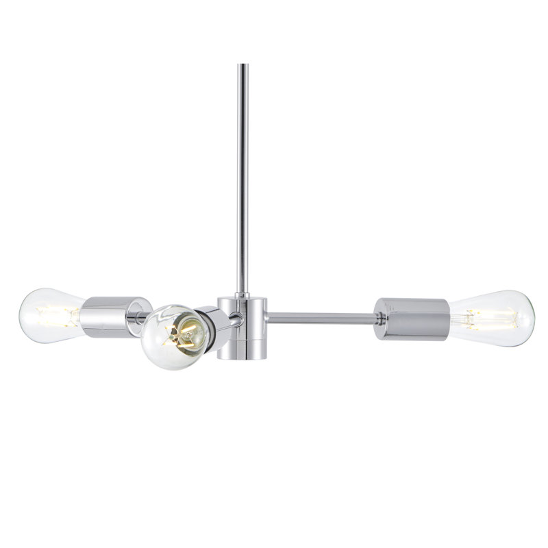 Lustre sphère Spoutnik 3 lumières morethampstead, Chrome poli
