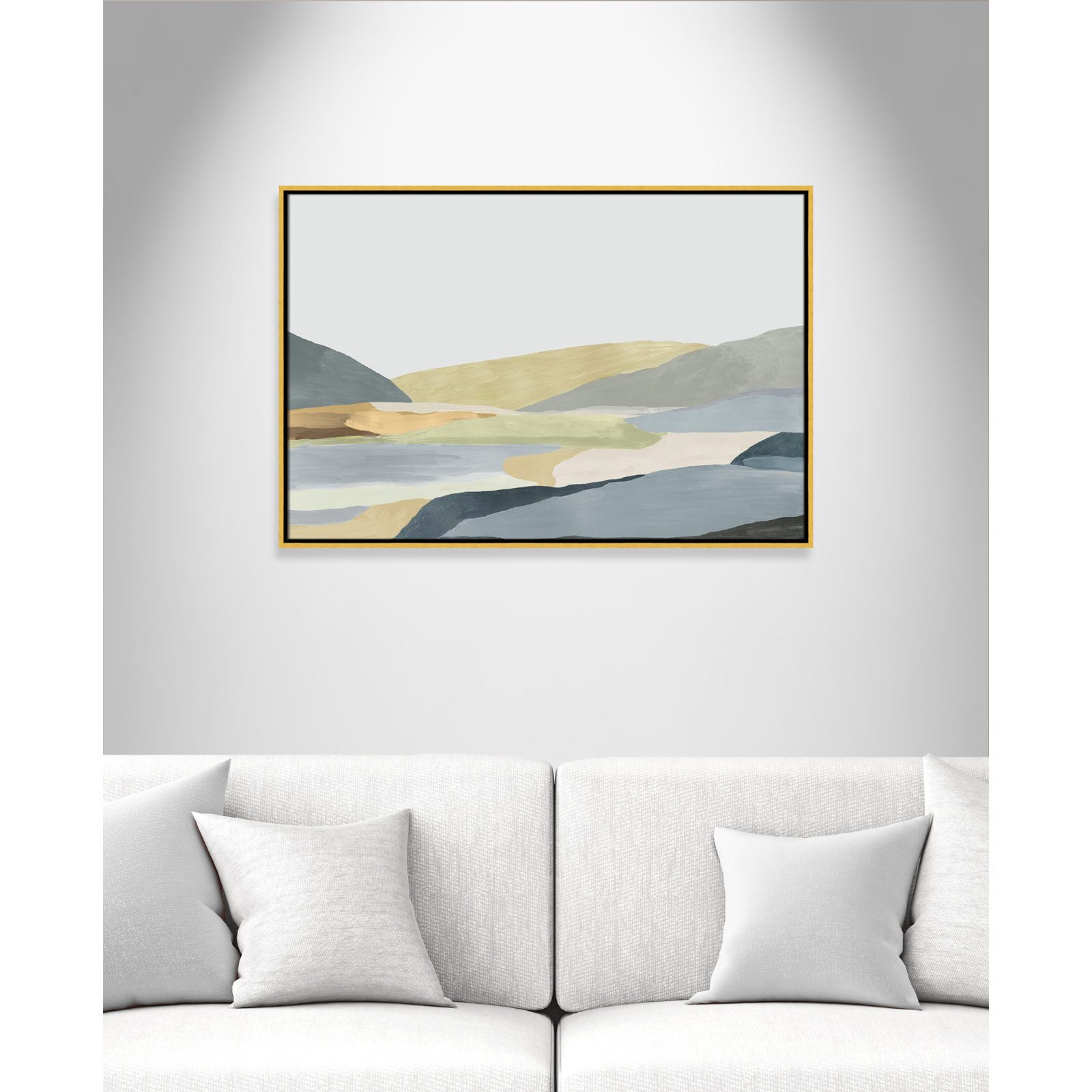 Warm Hills II - Painting Print on Canvas, 25.5" H x 37.5" W x 2" D, Gold Canvas