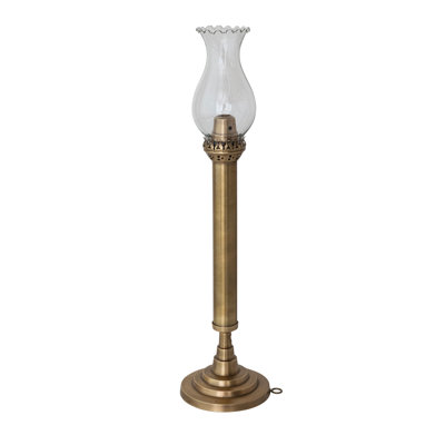 Porte-bougie en laiton avec ouragan en verre