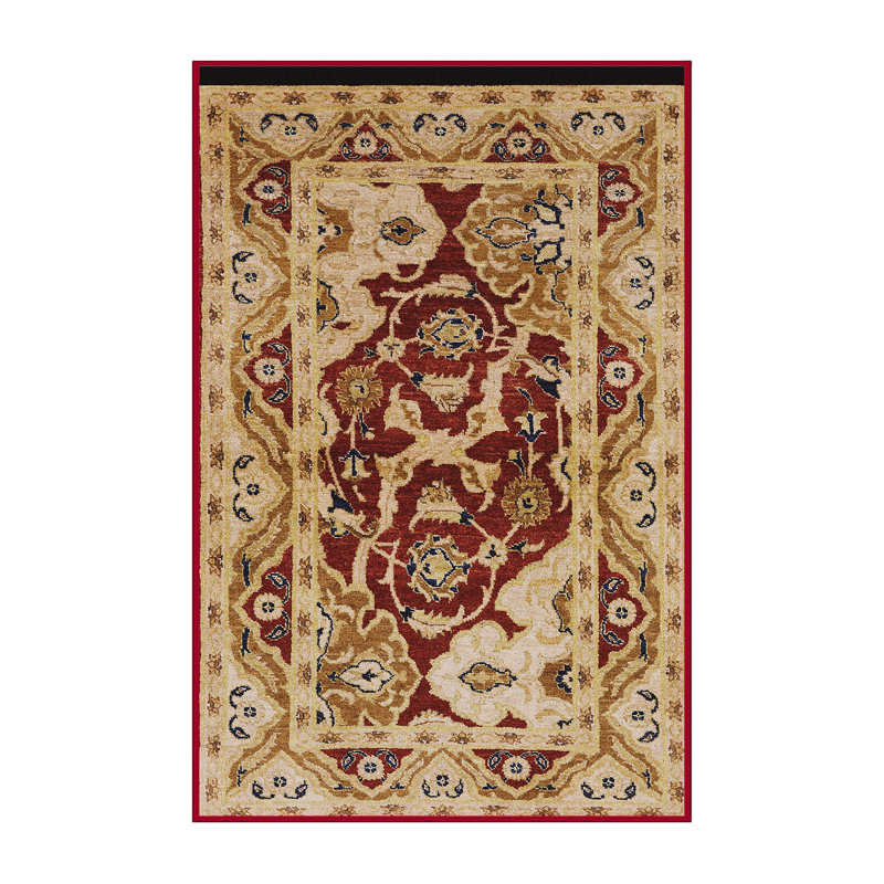 Tapis oriental rouge / beige Bannerman, Rectangle 5 pi x 8 pi