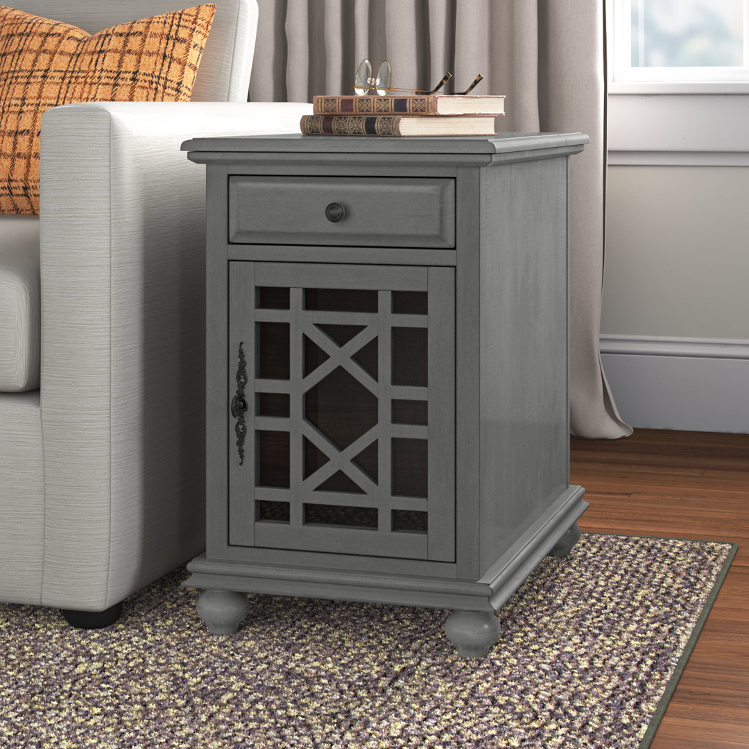 Ahmara End Table with Storage and Charging Station Three Posts™ 