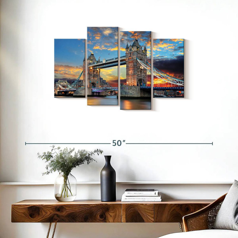 Tower Bridge At Dusk, 22" H x 36" W