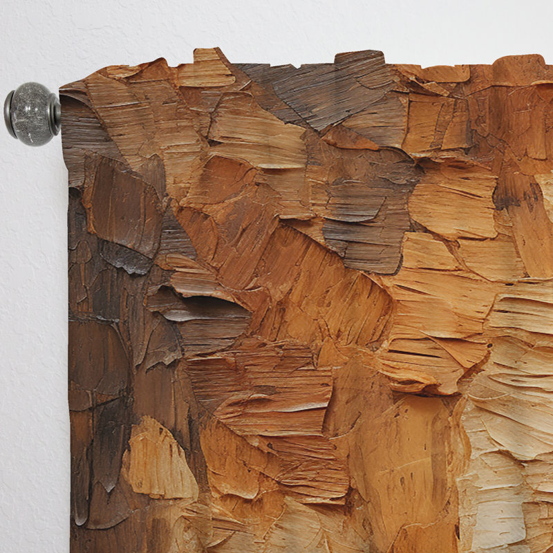 Rideau d'arbre Ryann Brown Tree Bark Essence II - Velours obscurcissant - 1 panneau, L 52 po x L 120 po