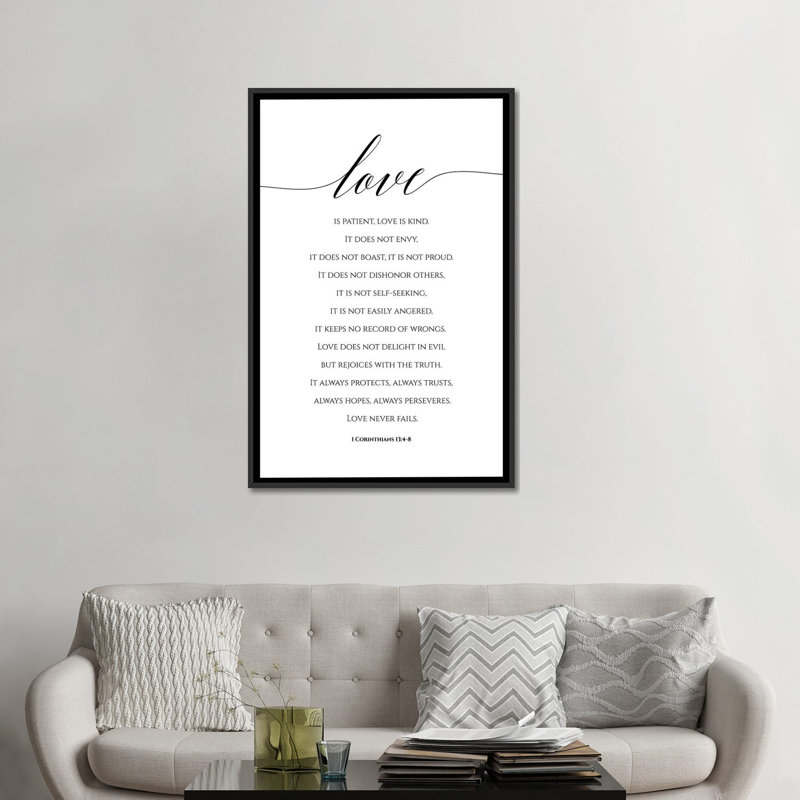 « Love is patient, Love is kind », 1 Corinthiens 13:4-8 par Eden Printables-impression d’art textuel, Pas de tapis
