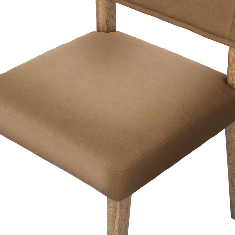 Side Chair in Charcoal, Leather Maestro Camel, Natural