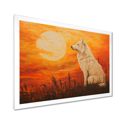 Portrait de loup au coucher du soleil III - loup, reproduction d'art murale