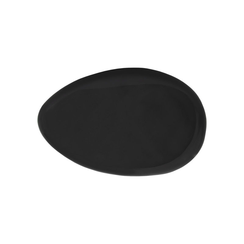 River Stone Solid Coffee Table, 16" H x 54" L x 34" W, Gel Coat Black