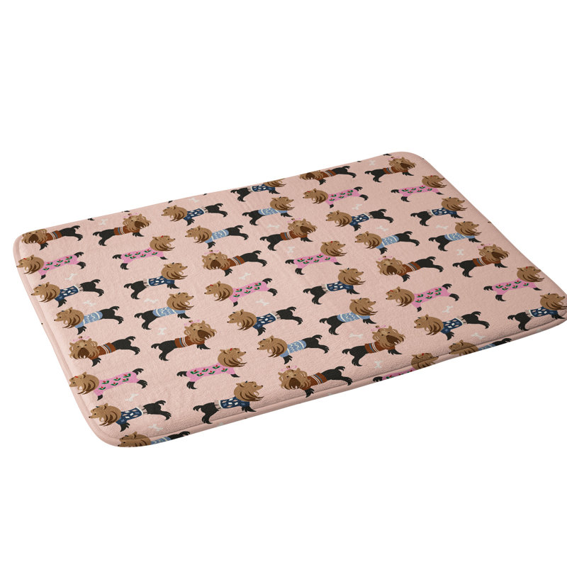 Tapis de salle de bain yorkie à motif pimlada phuapradit dog