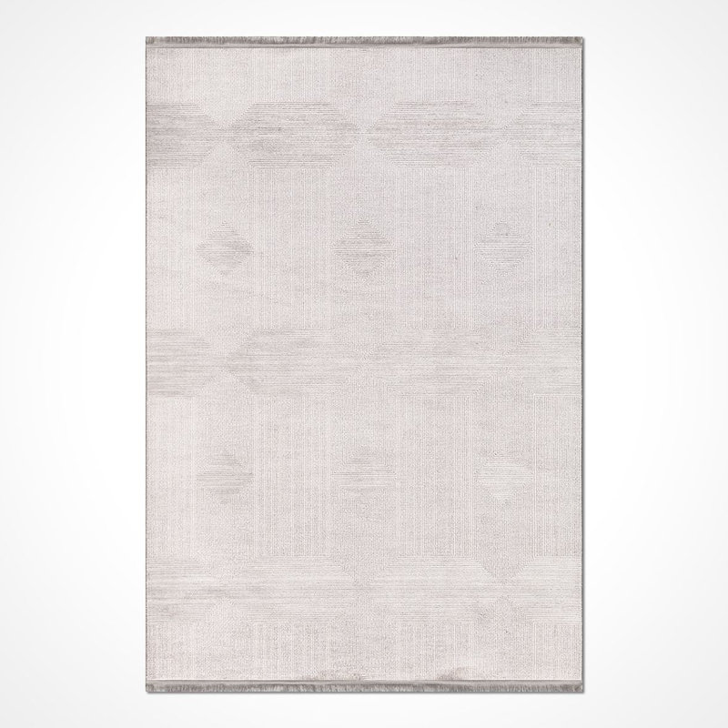 Tapis beige moderne lavable à la machine, Tapis de couloir 3 pi 4 po x 13 pi 2 po