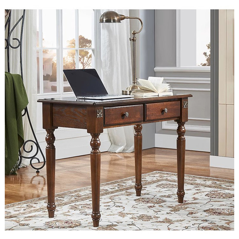 Bureau en bois massif avec tiroirs American, H 29,92 po x l 39,37 po x P 19,69 po