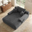 Chaise longue convertible de 65 po sans ossature avec larges accoudoirs et coussins décoratifs. Aucun assemblage requis. Rembourrage à ressorts.