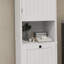 Armoire de trieur de linge inclinable à un compartiment et une porte - Blanc