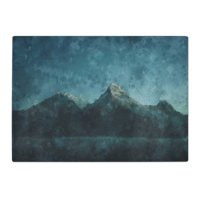Tempered Glass Annapurna Massif Mountains Painting Chopping Board