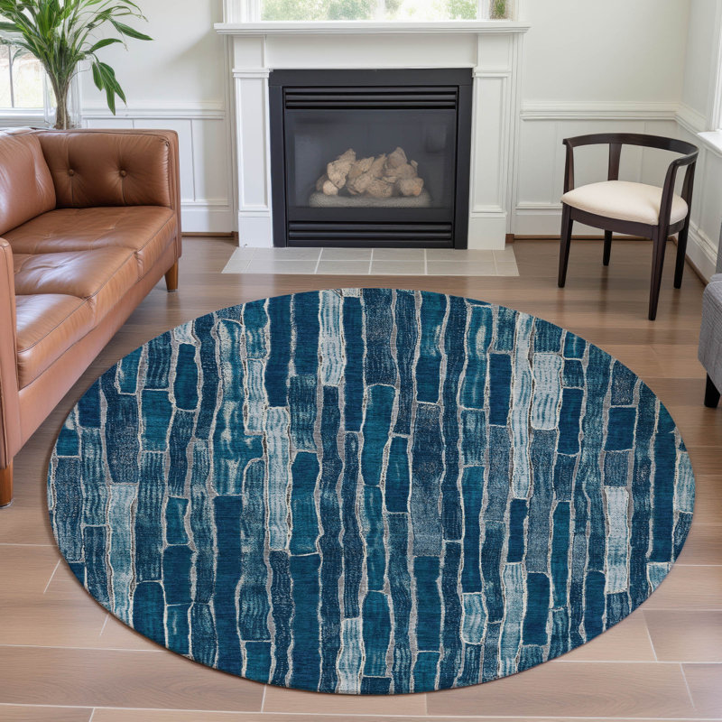Tapis de qualité supérieure lavable à la machine Kumbhar AMF1301, Rond 8 pi