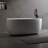 " modern solid surface resin stone bathtub | freestanding tub with pop-up drain & overflow | compact for small homes