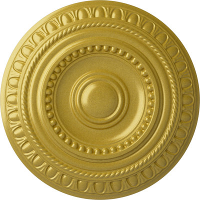 Endurathane Artis Ceiling Medallion, 15 3/4"OD x 1 3/8"P (Fits Canopies up to 6 7/8"), Hand-Painted Rich Gold Finish