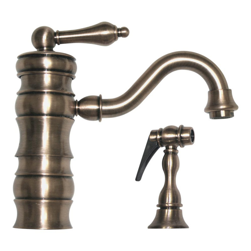 Robinet de cuisine à poignée simple avec jet latéral rétro iii, Nickel brossé