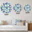 Bleu bleuet avec feuilles vertes I - Horloge murale traditionnelle-60280731