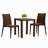2-Piece Outdoor Dining Set with Square Dining Table with Weave Design and 2 Accent Side Chair-88292639