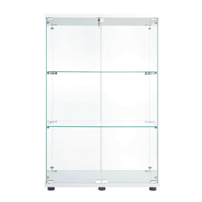 Two Door Glass Cabinet Glass Display Cabinet With 3 Shelves by Wrought Studio