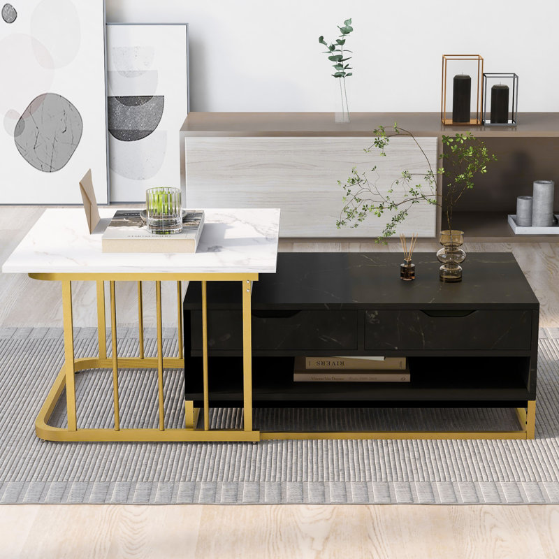 Table basse Mercadies, Noir / blanc