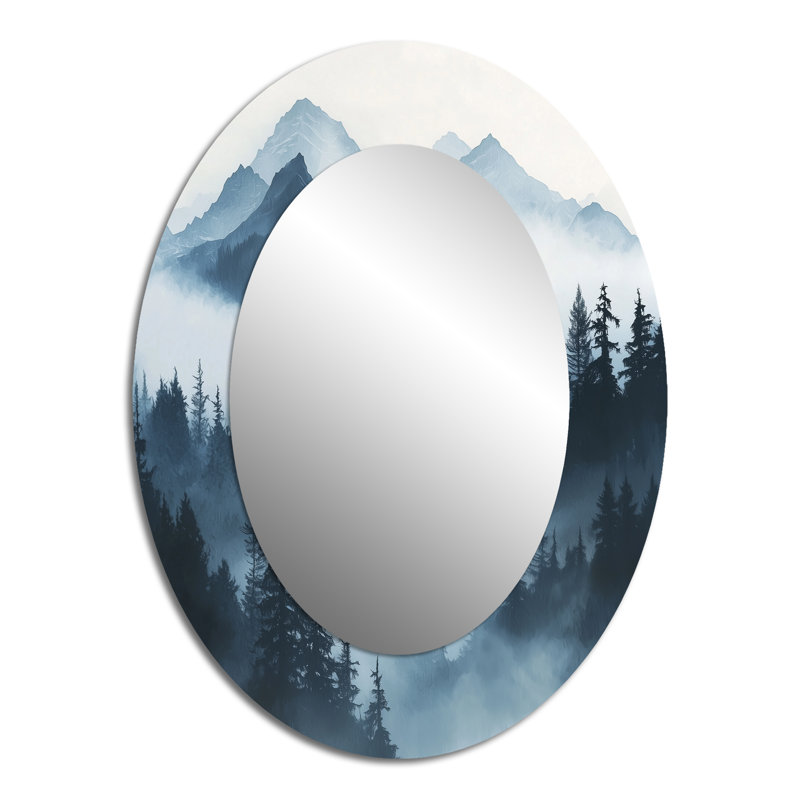 Winter Misty Peaks In The Morning II - Traditional Oval Wall Mirror, 40" x 30"