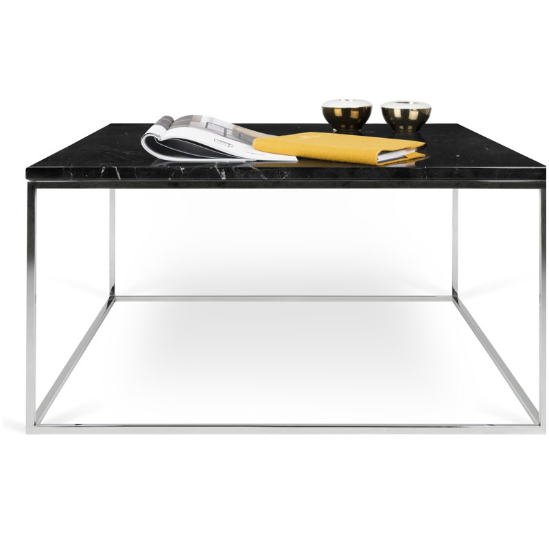 Tonya Frame End Table, Chrome, Black
