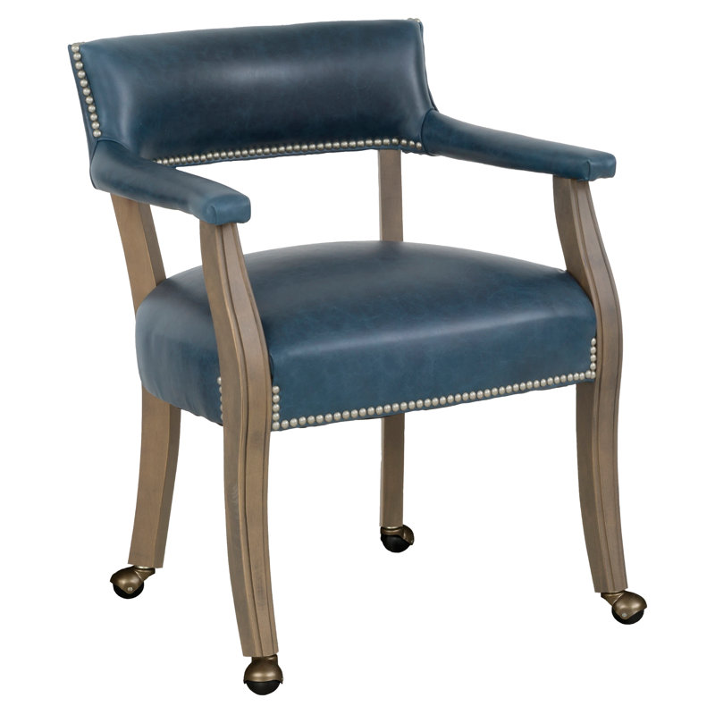 Thayer Leather Occasional Chair, Walnut, 1111 Brown, Small Aged Bronze