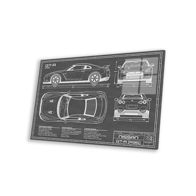 Nissan GT-R (R35) Skyline | Black Print On Acrylic Glass