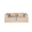 Canapé à compression, canapé-lit à plancher convertible à structure fixe, canapé modulaire sans os sans causeuse, sans assemblage requis, tissu chenille, pour chambre à coucher de salon, beige-1033344367