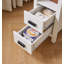 Table de bout mince avec station de charge et tablettes de rangement à 3 niveaux-177033917