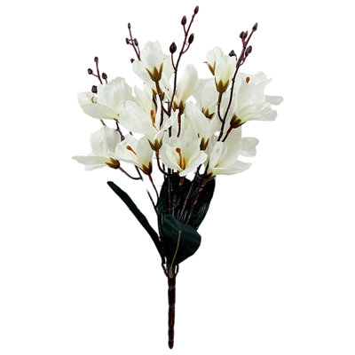  Artificial Fake Flowers Faux Silk Flowers Artificial Magnolia Flower Imitation Fake Flower Stems Reals Touch Home Decor Living Room Table Centerpiece