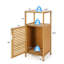 Armoire de rangement en bambou avec porte et tablette