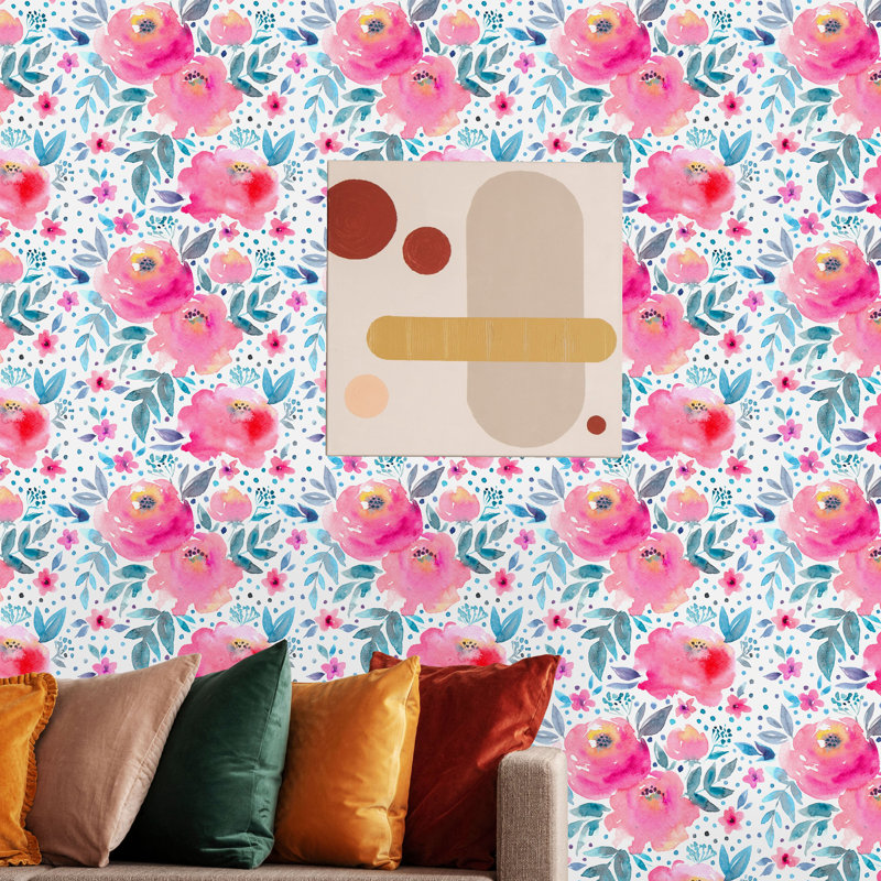 Rouleau de papier peint adhésif Cayucos Garden, L 16,67 po x l 25 po