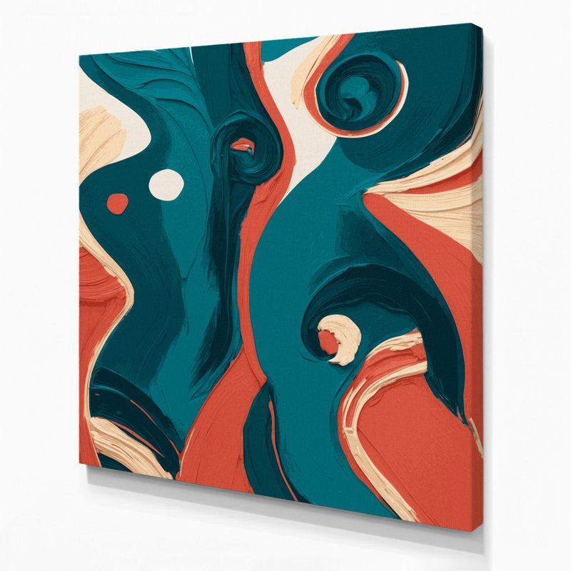 Abstrait art figuratif sur toile vert 79, H 32 po x l 32 po