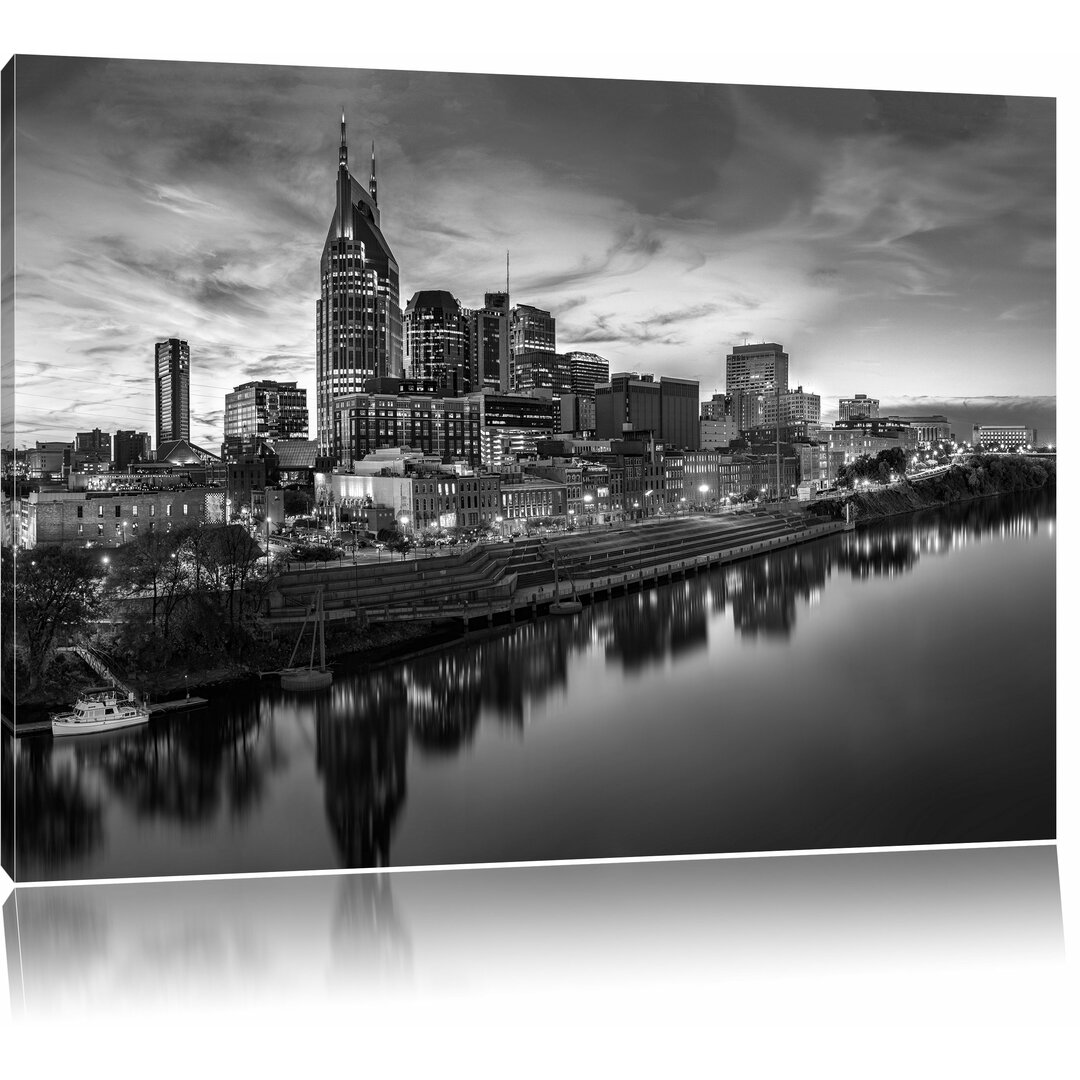 Leinwandbild „Nashville Skyline Panorama“, Fotodruck