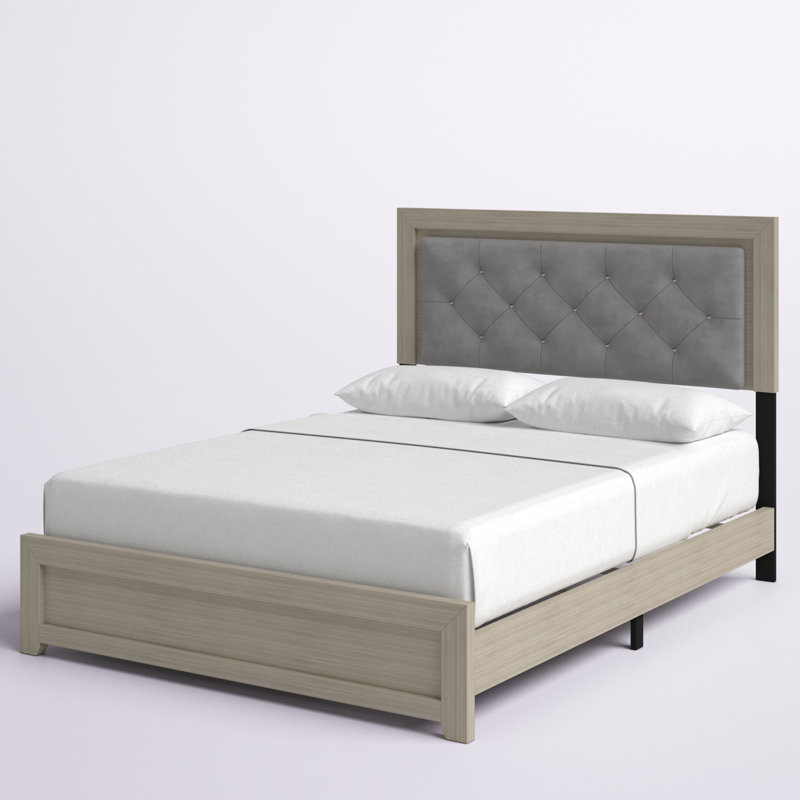 Alandis Upholstered Standard Bed with Headboard Lighting, Queen