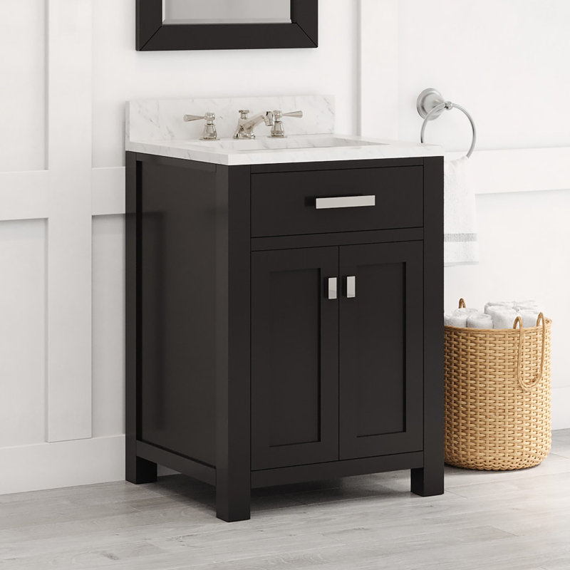 Ensemble de meuble-lavabo simple 24 po Minnetrista, Espresso, Chrome chrome