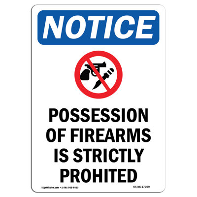 Panneau «Possession of Firearms»