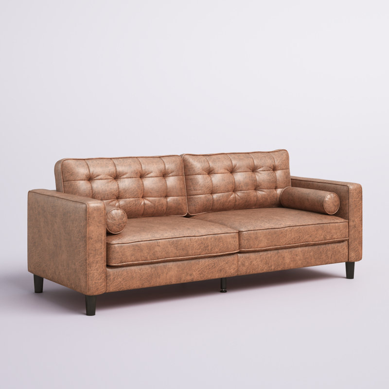 Kaison Upholstered 84.2'' Sofa, Brown Polypropylene