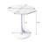 Modern Octagonal Coffee Table with Printed White Marble Top and Durable Metal Base, Perfect for Small Spaces and Gatherings-1223713189-1223713190