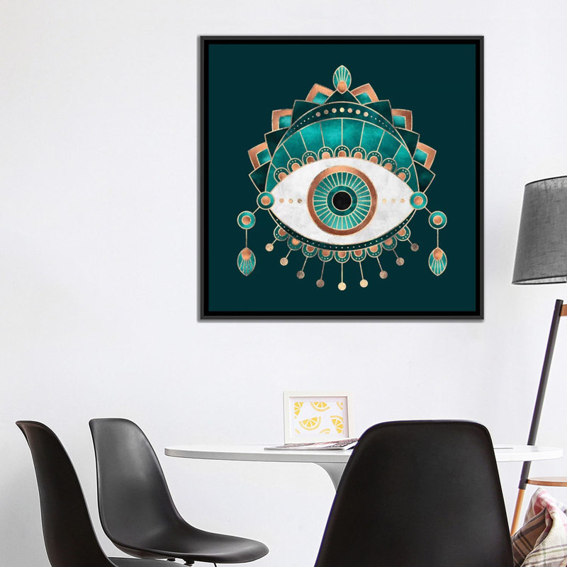 «Eye», impression sur toile, H 37 po x l 37 po x P 1,5 po, Toile avec cadre noir, Pas de tapis