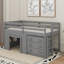 Lit mezzanine simple avec armoire et tablette-496998089