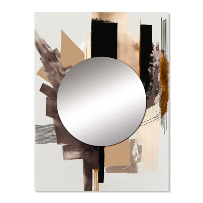 Warm Watercolor Abstract I - Abstract Decorative Wall Mirror, Modern Mirror, Printed Metal Art