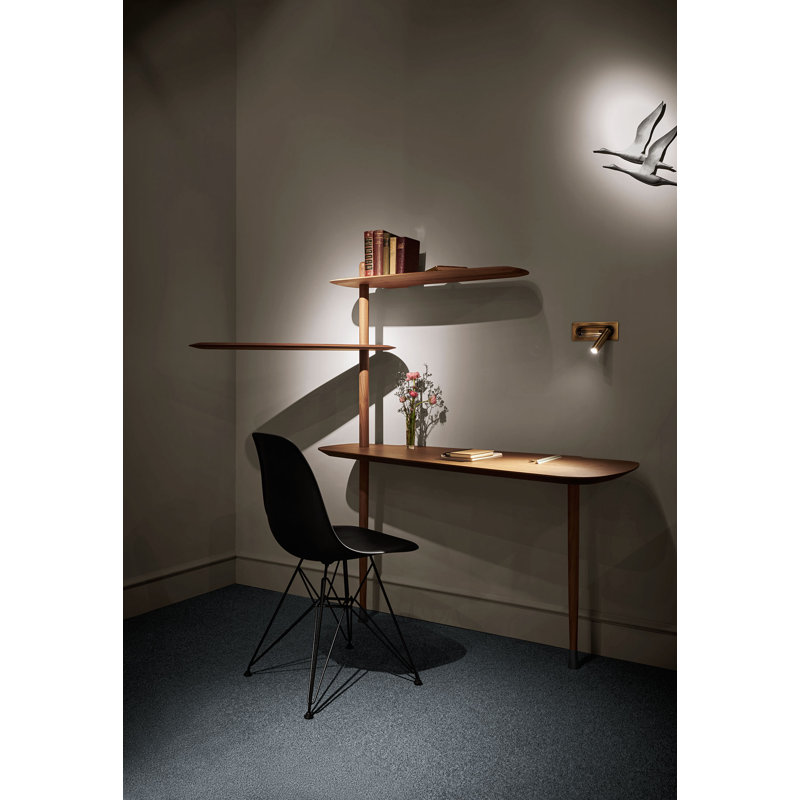 Unica Solid Wood Ladder Desk, Brown