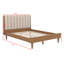 Lit en bois avec tête de lit tapissier en forme de clé de piano et pied central-478422802